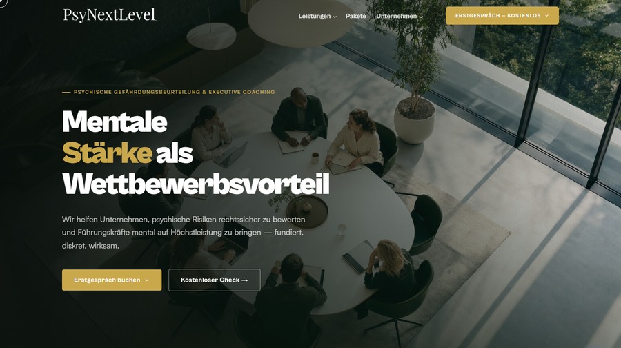 PsyNextLevel Website Screenshot